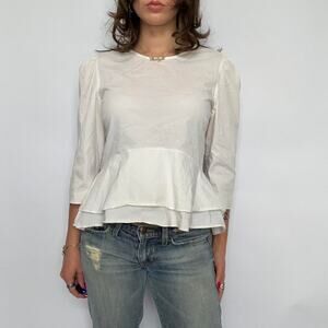 Kaja White Peplum Blouse